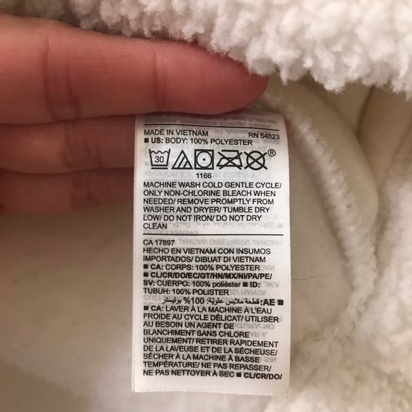 Old Navy White Pink Sherpa Half Zip Pullover Sweater - Medium - Picture 2 of 4